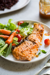 Grilled Salmon with salad