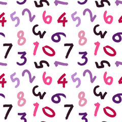 seamless pattern paint brush digits. Vector