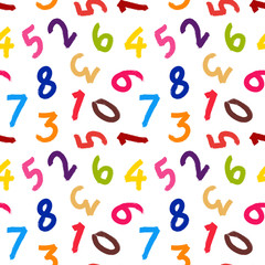 seamless pattern paint brush digits. Vector