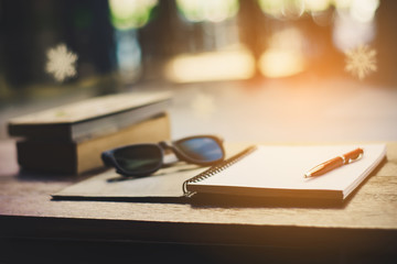book pen on the table