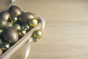 gold eggs with easter decor