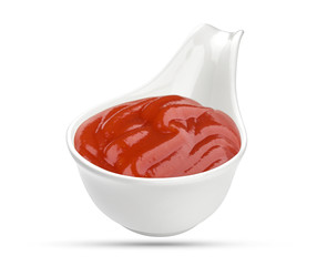 Ketchup isolated on white background.