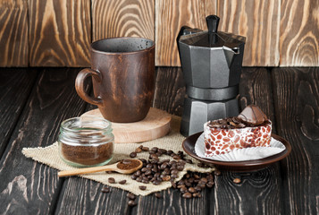 Obraz na płótnie Canvas Coffee maker on wood desk