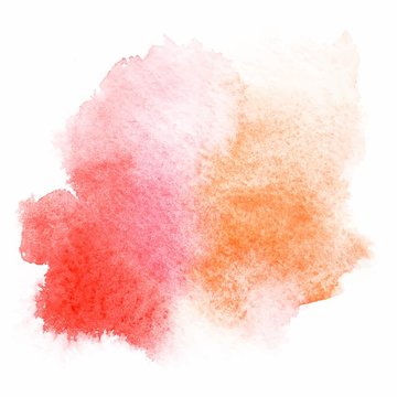 bright red splash stain watercolor paint. grunge illustration