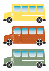 Set of Vintage old Van Vector