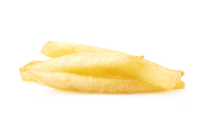 Few potato french fries isolated