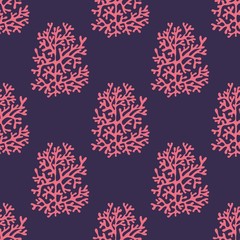 Sea corals on a purple background