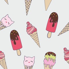 Ice cream. Styling in cartoon style