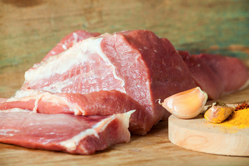 Piece of meat and seasoning