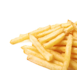 Pile of a french fries isolated