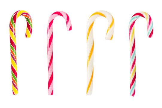 Set of Christmas striped candy canes