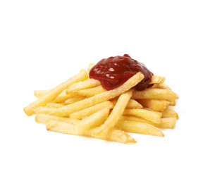 Pile of a french fries isolated