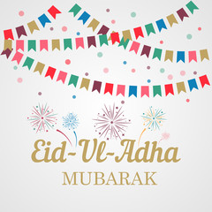 Muslim community festival of sacrifice Eid-Ul-Adha greeting card