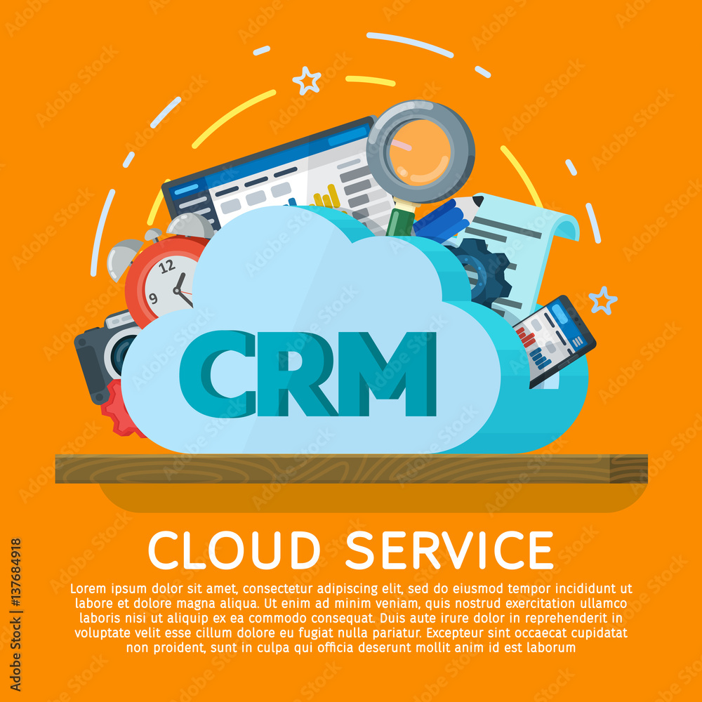Poster cloud computing services banner in flat style. networking communication and data icons. data provisi