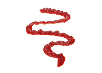 Tomato sauce on a white background