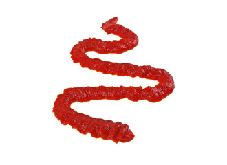 Tomato sauce on a white background