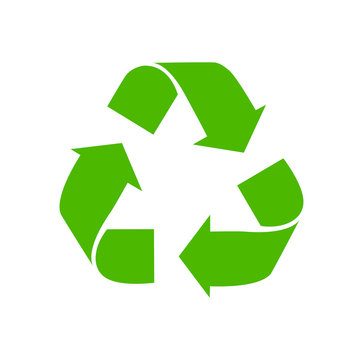 Green recycling symbol.