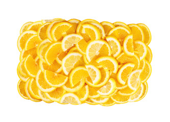 Lemon slices isolated on white