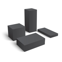 Set of different blank boxes.