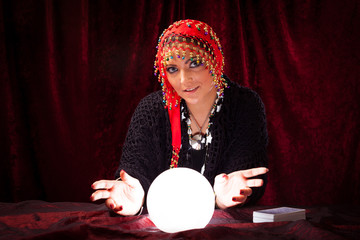 Crazy Fortune Teller With Crystal Ball