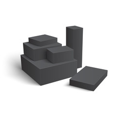 Set of different blank boxes