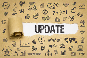 Update / Papier mit Symbole