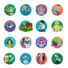 Narcotic Drugs Icons Set