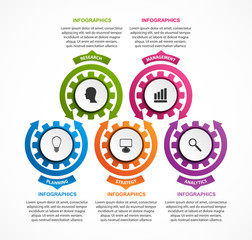 Abstract gears infographic. Design element. Infographics for business presentations or information banner.