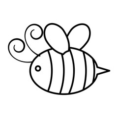 cute bee flying icon vector illustration design