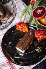 Eclair with chocolate icing