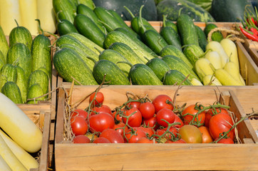 Mixed vegetables in a basket