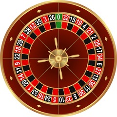isolated wheel of european roulette