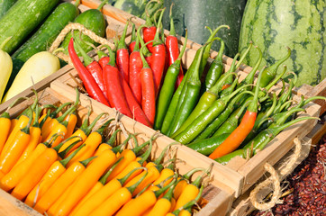 Mixed vegetables in a basket