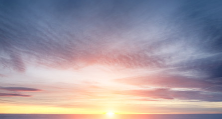 Naklejka na ściany i meble Sunset on Lake Peipsi. Background image.