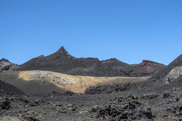 volcanic landscape at Sierra Negra at the Galapagos islands in Ecuador