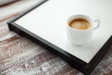 coffee on a table on a white background