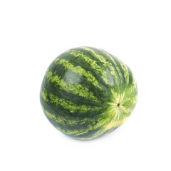 Single whole watermelon isolated