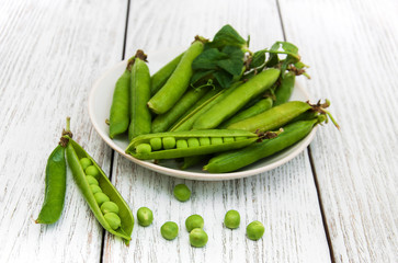 green peas on a table