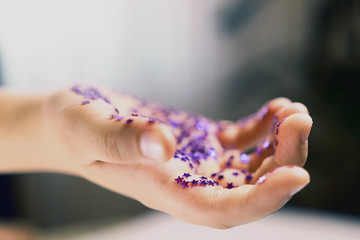 Offering hand. Offering friendship. Stardust and magic in hand.