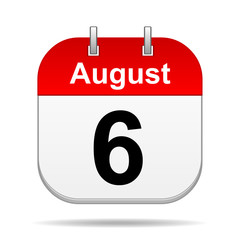 August 6 calendar icon