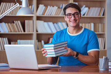 Student preparing for college exams