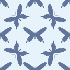 Symmetrical pattern of butterflies in gentle pastel tones. Suitable for festive and celebratory decoration.