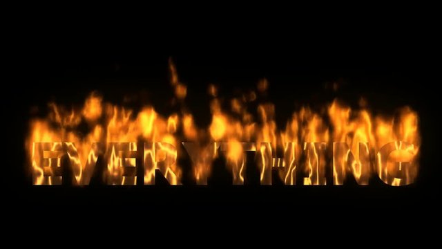 word animation fire everything