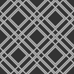 Abstract Seamless square pattern, black and gray modern ornament. Vector illustration.