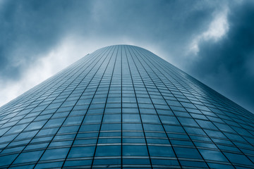 building immeuble construction façade architecture vitre verrière bleu gratte ciel affaire bureau travail business © shocky