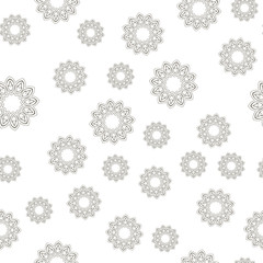 Exquisite floral ornament with random flowers. For fabric, wrapping paper, wallpaper, design and interior. Vector background.
