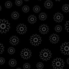 Exquisite floral ornament with random flowers. For fabric, wrapping paper, wallpaper, design and interior. Vector background.