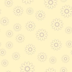 Exquisite floral ornament with random flowers. For fabric, wrapping paper, wallpaper, design and interior. Vector background.