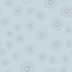 Exquisite floral ornament with random flowers. For fabric, wrapping paper, wallpaper, design and interior. Vector background.