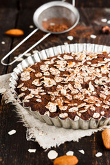 vegan chocolate cake with almonds